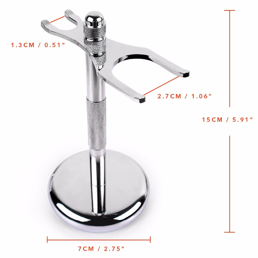 QSHAVE Men Razor Holder Stainless Steel Shaving Brush Stand Safety Razor It Razor Holder 15cm Razor Rack & Brush not including