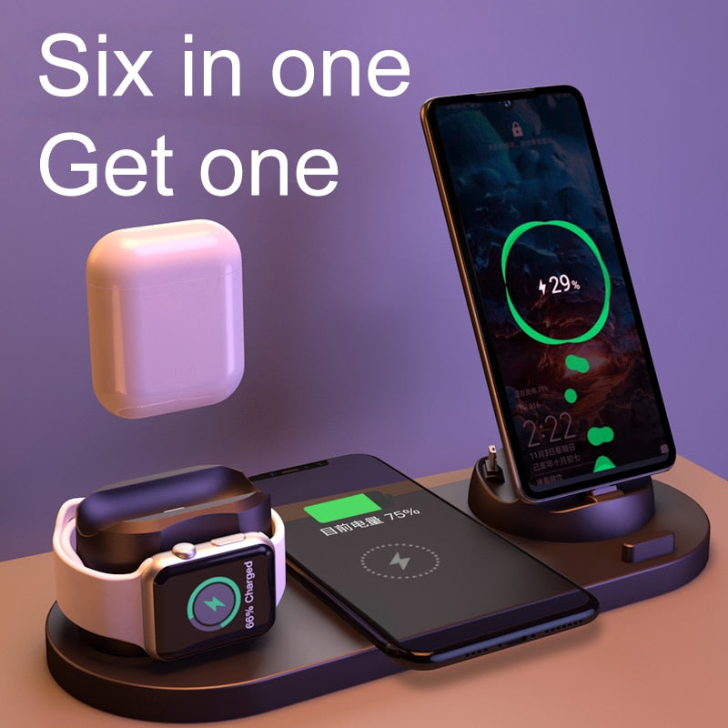 2023 Wireless Charger for iPhone 14 13 12 Fast Charger for iphone Fast Charging Pad Huawei Charging Dock Station 6 in 1
