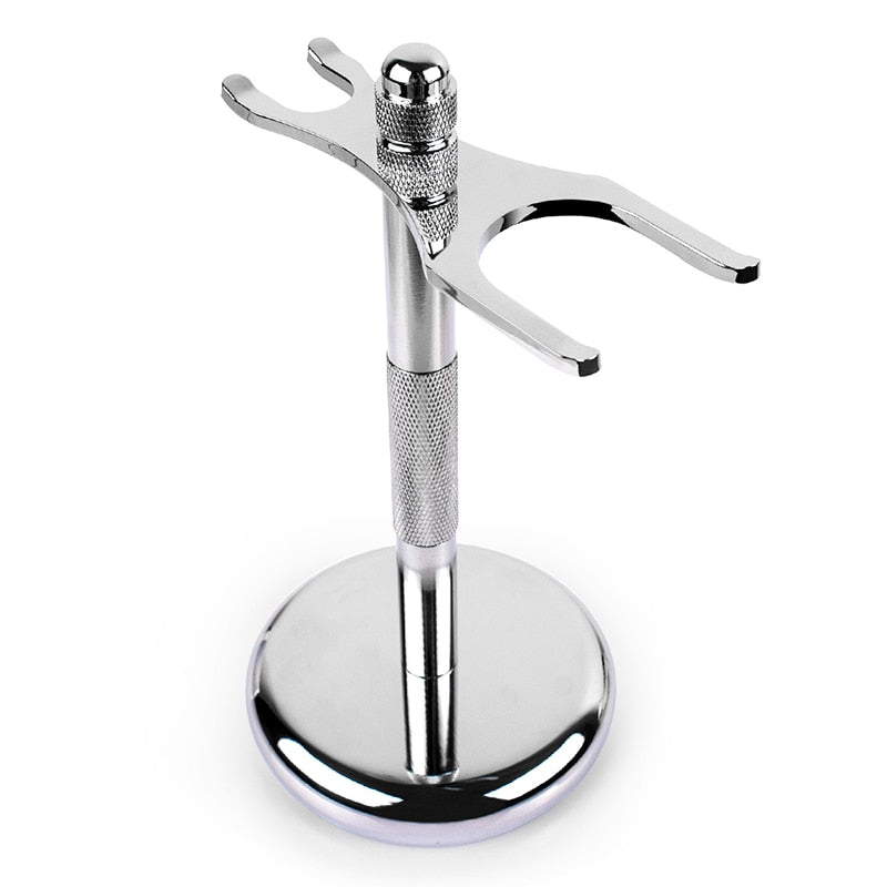 QSHAVE Men Razor Holder Stainless Steel Shaving Brush Stand Safety Razor It Razor Holder 15cm Razor Rack &amp; Brush not including